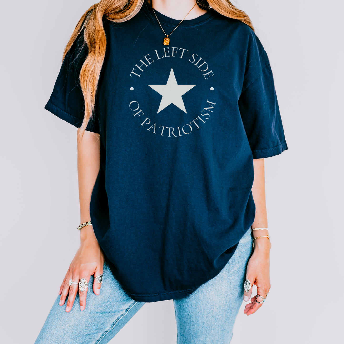 The Left Side of Patriotism: Badge Style – Unisex Premium T-Shirt | Civilized Patriot